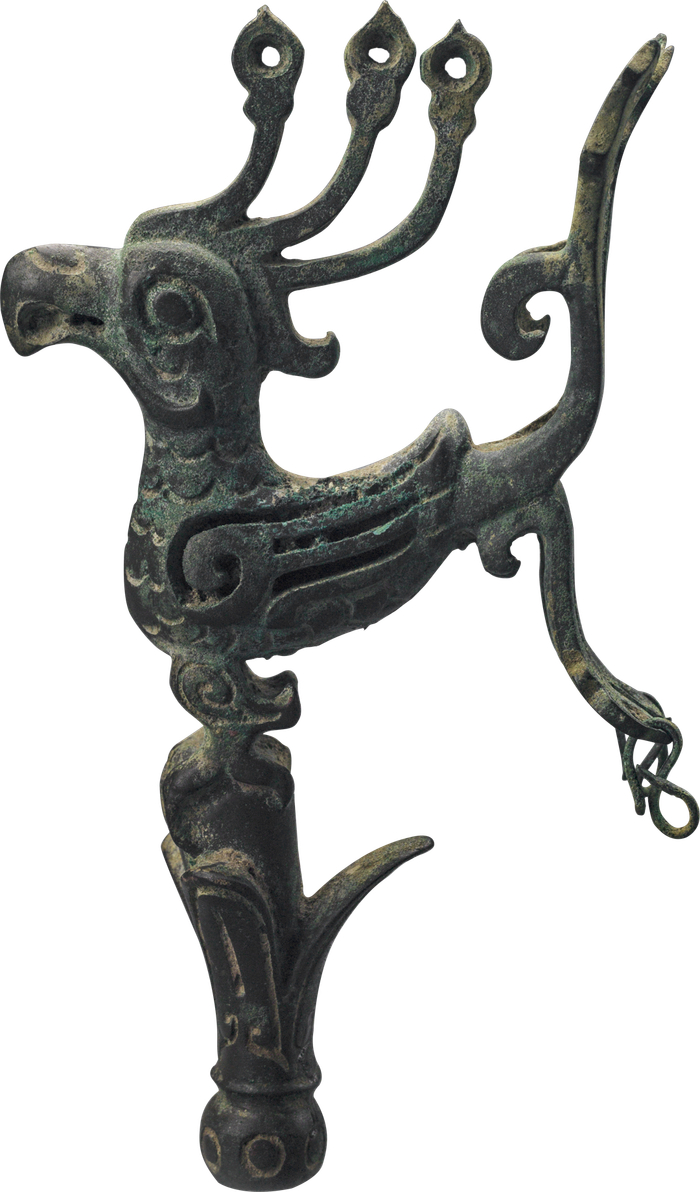 神树枝头花蕾及立鸟商铜三星堆博物馆藏