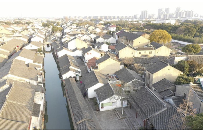 甪直古镇俯瞰图