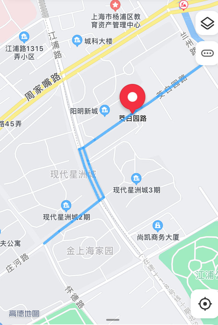 茭白园路（高德地图）