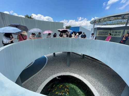 嘉宾深入了解湿地公园的各项环保设置