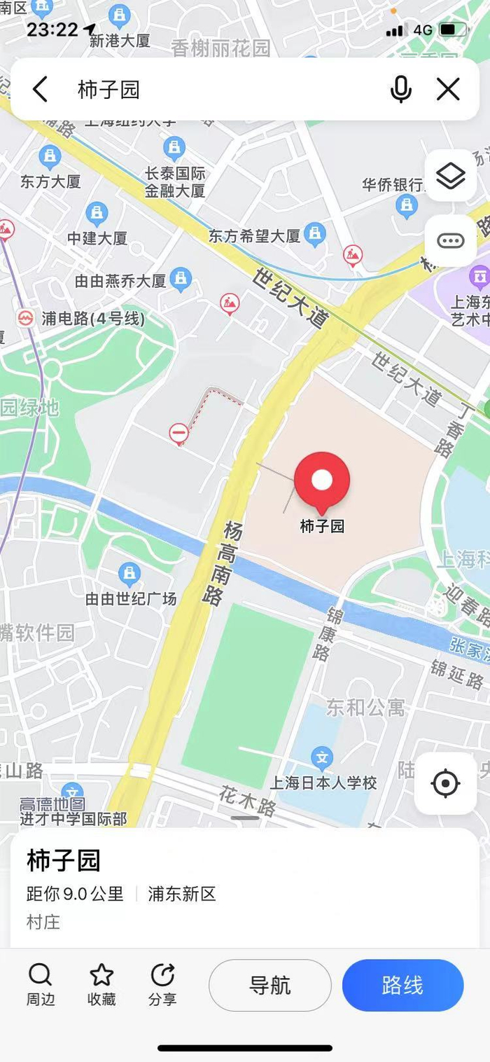图中所示柿子园区域为在建中的上博东馆