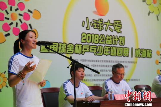 资料图：王楠在某活动现场发言。　刘昌勇 摄