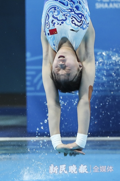 图说：陈芋汐在比赛中 新民晚报记者 李铭珅 摄