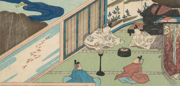 宫殿内，日本贵族们在交谈。