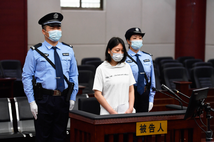 ▲2021年9月9日，劳荣枝一审被判处死刑。南昌中院供图
