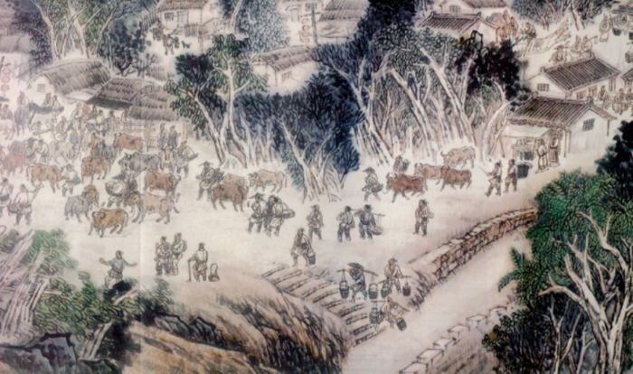 （《古运回望图》泰山段运河，企业供图，央广网发）