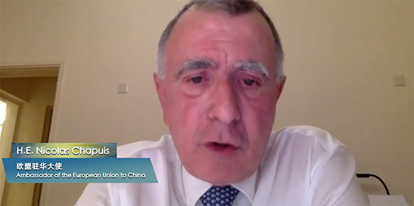 欧盟驻华代表团团长郁白 视频截图（下同）