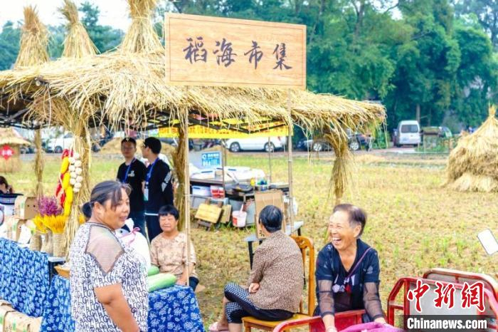 在家门口的稻海集市，让老百姓收获满满。　张志强 摄