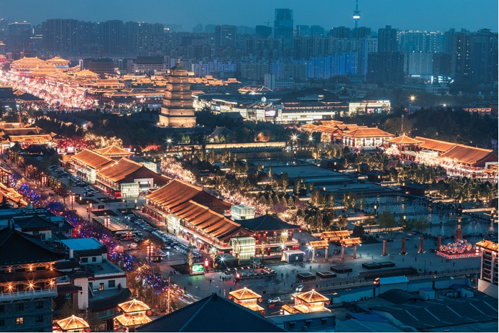 （西安城市夜景，图源视觉中国，央广网发）