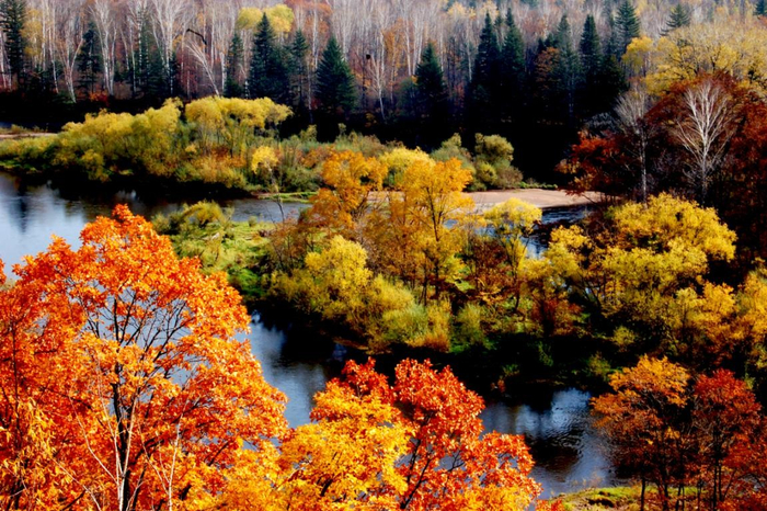 伊春上甘岭溪水国家森林公园：伊嘉路24公里处上甘岭林业局溪水林场施业区内。