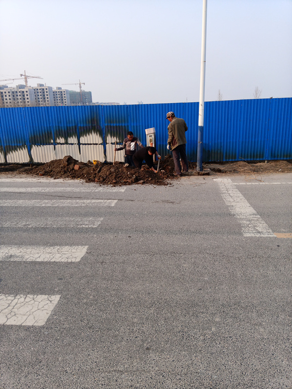 相关人员将BX1796界桩挖毁（村民供图 拍摄于2021年初）