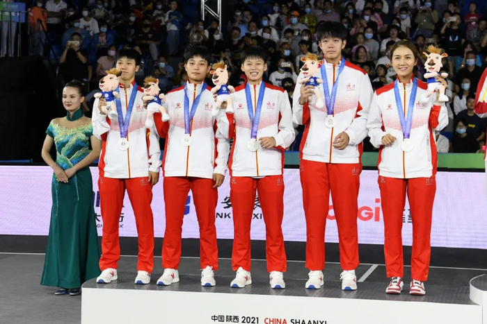 陕西队获得三人制篮球女子19岁以下组银牌。记者 郝钟毓 摄