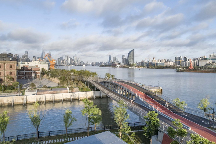 上海洋泾港步行桥刘宇扬建筑事务所设计，田方方图