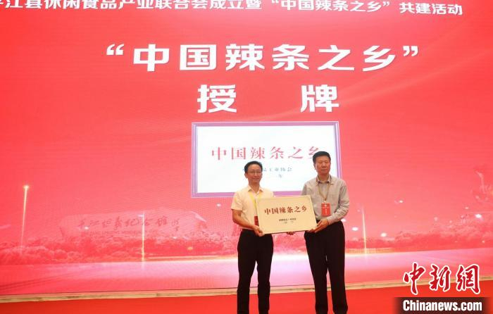 湖南平江被授予“中国辣条之乡” 。　周彩春 摄