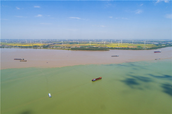 “江湖两色”水线分明（央广网发 李学华 摄）