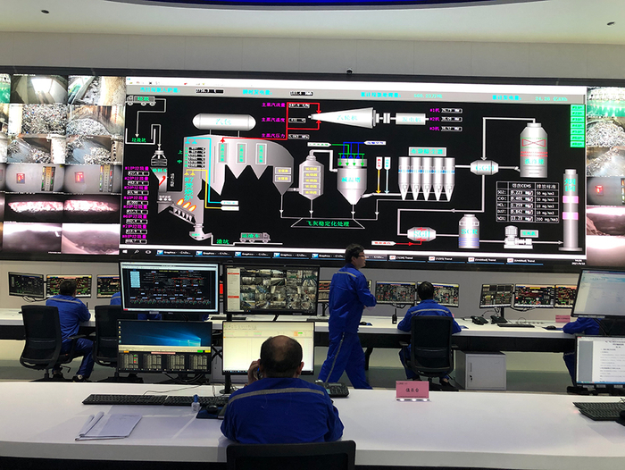 焚烧厂二期项目中央控制室