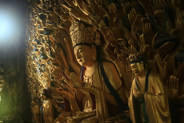 大足石刻千手观音造像。大足石刻研究院供图