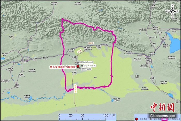 轮台县境内古城遗址分布。党志豪供图