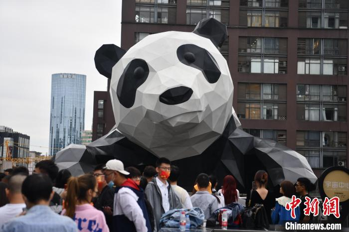 网红大熊猫吸引游客。　张浪 摄