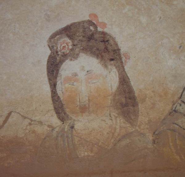 唐代李宪（679年－742）墓壁画中面妆基本保存完好的女吏