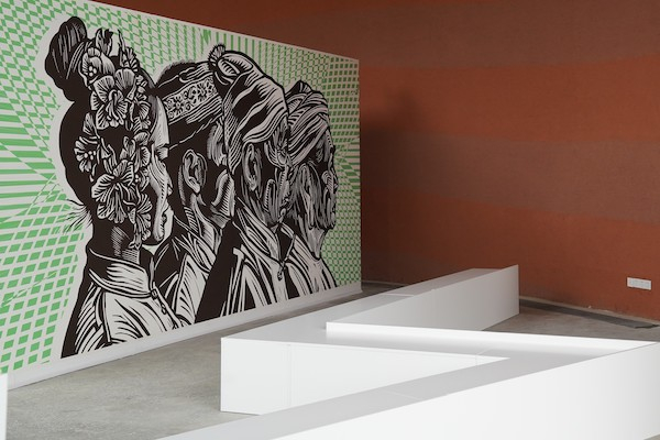 “乡村建设”彭州站展览现场，刘庆元展区，四川彭州桂花镇小石村，左靖工作室提供