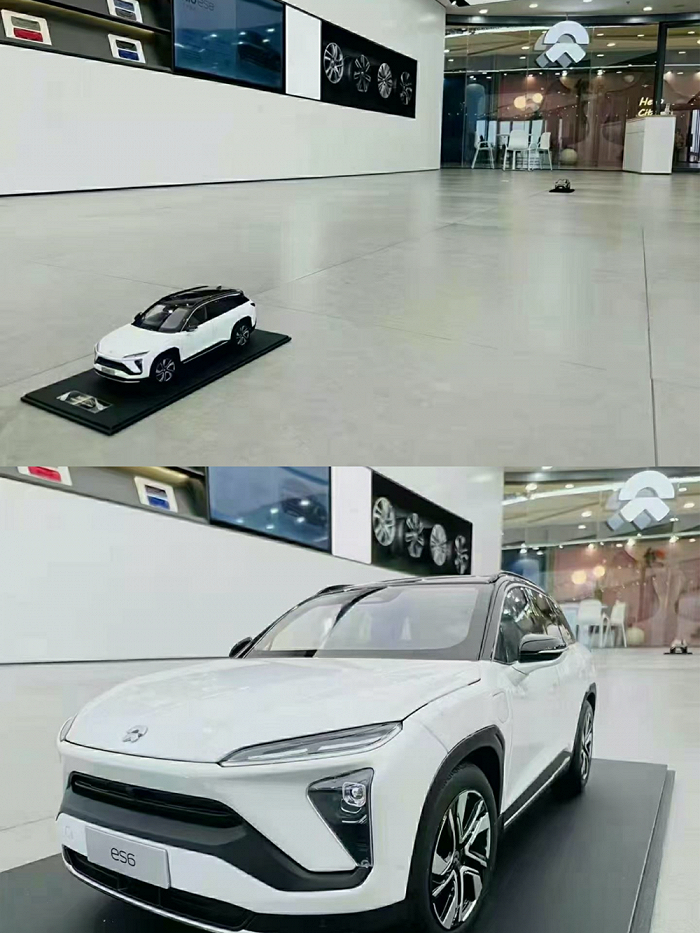 蔚来某展厅用车模代替展车