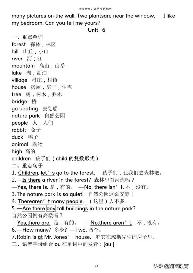 pep人教版五年级上册英语语法知识梳理,可打印
