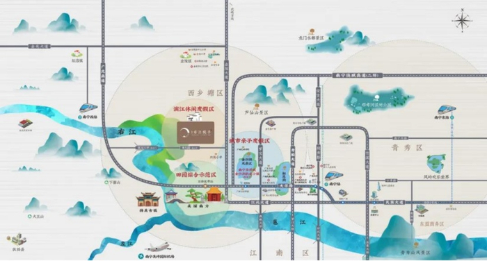 （汉华右江院子区位图，企业供图，央广网）