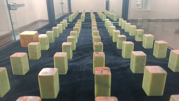 展出的部分篆刻原石