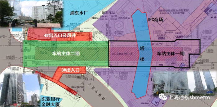 4号出入口周边环境复杂，挑战之一就是北侧的上海浦东威立雅自来水厂。