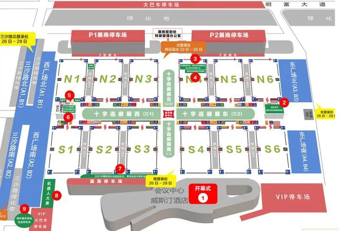 图为2021国际农机展展馆布局
