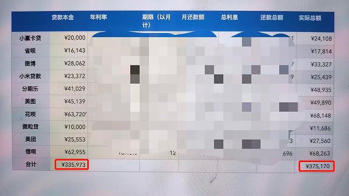 负债总额，受访者供图
