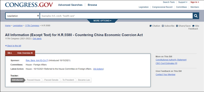 美国国会网站截图
