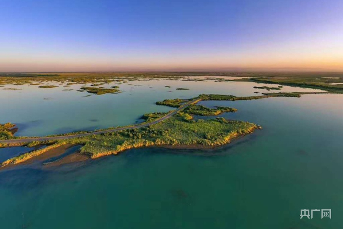 鸟瞰墨玉拉里昆国家湿地公园。央广网发