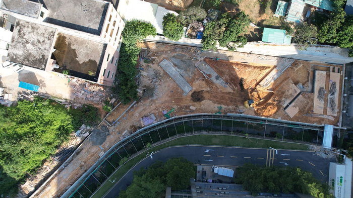 有机废弃物处理再生系统展示中心施工进度俯视图