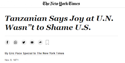 （《纽约时报》1971年11月6日报道 电子版截图）