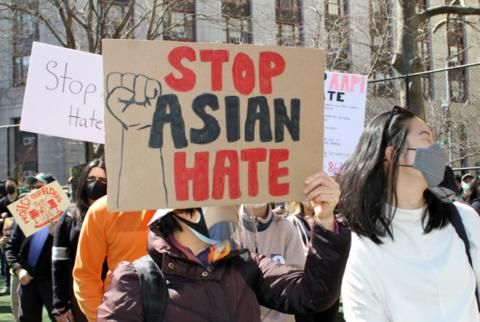 　美国纽约举行反仇恨亚裔游行