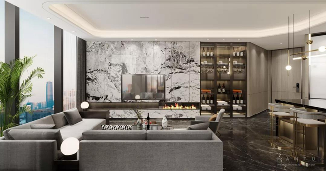 绿地山东国金中心428米超高层（总裁官邸）效果图