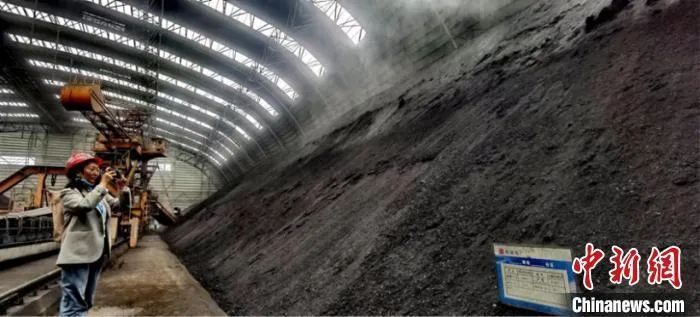 资料图：山西阳城电厂超大型煤场 王璟 摄