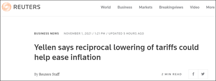 路透社报道截图