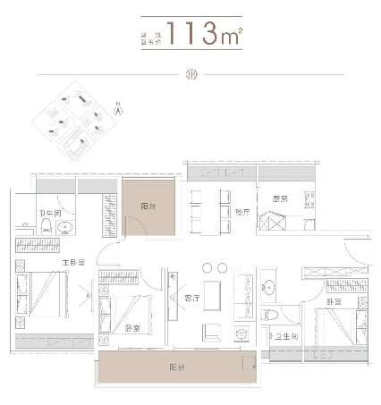 113㎡户型示意图