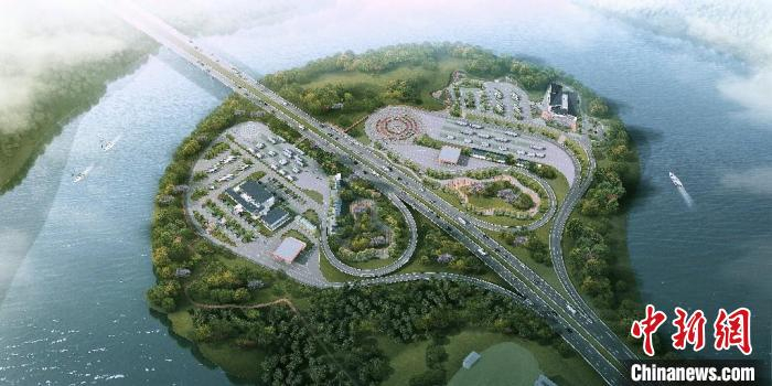 黄千高速公路深渡服务区效果图。　中铁四局供图