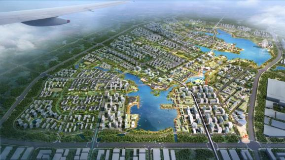 空港国际小镇规划图过程稿 图片来源：合肥经开区提供