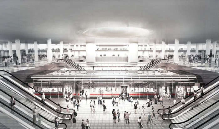 △建成后的枢纽内部效果图（仅供参考）