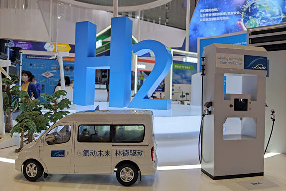 　林德进博会展台。摄影：庄键