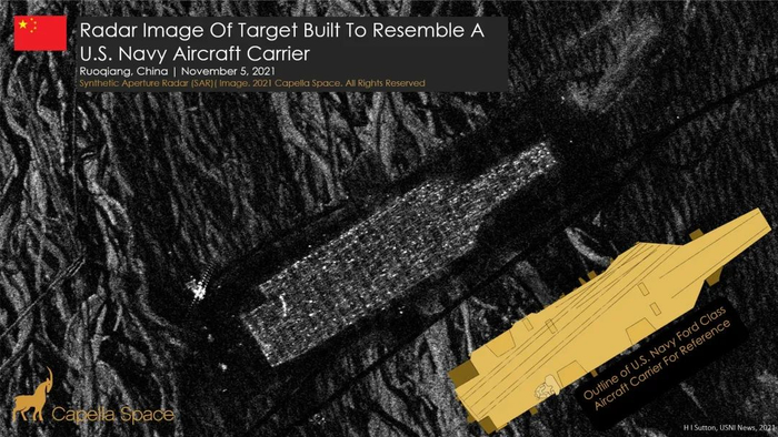 全尺寸航母靶标的雷达成像和正常的航母雷达成像几乎一致 图源：USNI