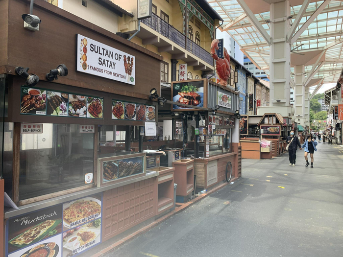 倒闭的牛车水美食街，让整个街区显得落寞。