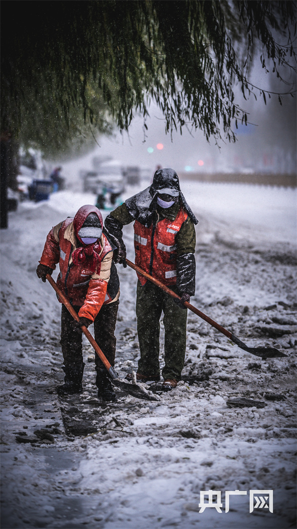 暴雪下的通辽（央广网发 科尔沁区融媒体中心林林 摄）