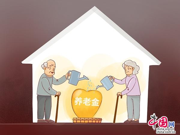 漫画：养老金。人民视觉张寒作（图片来源：视觉中国）