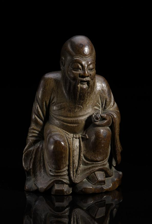 图四  竹根雕寿星  侯崤曾作品